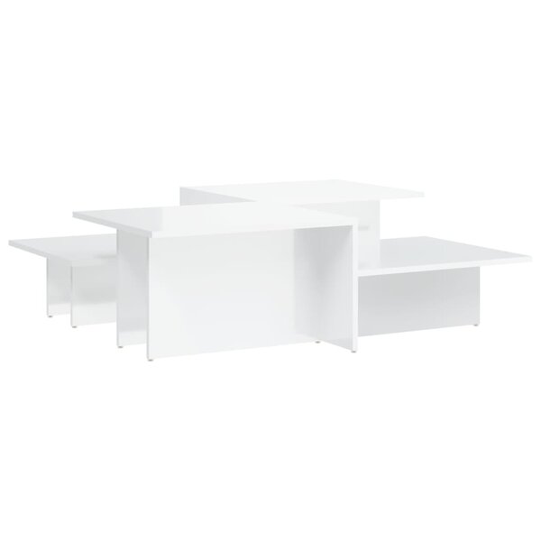 vidaXL Tables basses 2 Pièces blanc brillant bois d'ingénierie