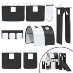 vidaXL Lit mezzanine pour enfants Blanc et Noir 74 5 x 190 cm Métал