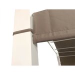 Kanpur- Pergola tissu polyester 3x4M - Blanc & Taupe