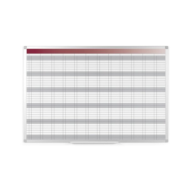 Planificateur annuel, surface magnétique effaçable à sec, 91 x 68,7 cm, blanc