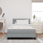 vidaXL Lit Box Spring avec Matelas et Lumière LED Gris Clair 120x200 cm Tissu