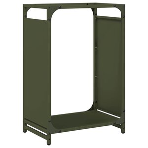 vidaXL Portant de bois chauffage vert olive 44x28x65 cm