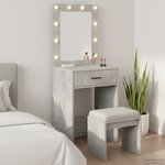 vidaXL Table de Toilette Gris béton 50 x 41 x 135 cm Bois d'ingénierie