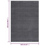 vidaXL Tapis shaggy doux lavable 160x230 cm Antidérapant Anthracite