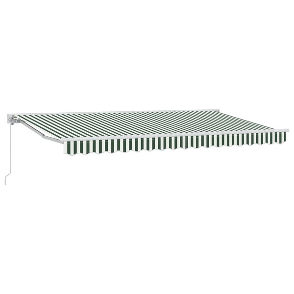 vidaXL Auvent Rétractable Vert et blanc 400x200 cm Textilène et Métal