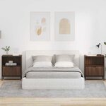 vidaXL Tables de chevet avec tiroir 2 Pièces Chêne marron 49 x 36 x 61 cm