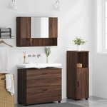vidaXL Ensemble de mobilier de salle de bain 3 Pièces Chêne brun