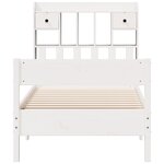 vidaXL Lit bibliothèque sans matelas blanc 90x200cm bois de pin massif