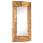 vidaXL Miroir sculpté à la main 80x50x2 5 cm bois de manguier solide