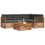 vidaXL Ensemble de canapés d'extérieur 5 Pièces Naturel et Anthracite