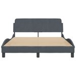 vidaXL Cadre de lit sans matelas gris foncé 120x200 cm velours