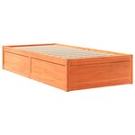 vidaXL Lit avec matelas cire marron 90x190 cm bois massif de pin