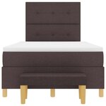 Lit à sommier box avec matelas et banc Marron foncé 120x200 cm en tissu