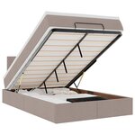 vidaXL Lit ottoman avec matelas et LED Taupe 120x190 cm tissu