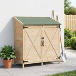 vidaXL Abri de jardin Naturel 106 x 56 x 113 5 cm Bois de Sapin Massif
