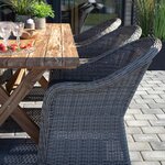 Table de jardin en teck 200 x 90 cm + 6 chaises