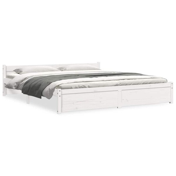 vidaXL Cadre de lit sans matelas blanc bois massif 200x200 cm