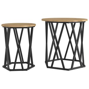 vidaXL Table basse 2 Pièces Chêne artisanal Bois d'ingénierie et acier