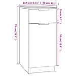 Armoire de bureau minimaliste rangement polyvalent 33 5 x 50 x 75 cm en bois d'ingénierie gris 02_0048310