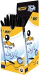 Boite de 50 Stylo Bille CRISTAL SOFT Pte moyenne 1,2 mm Easy Glide Noir BIC