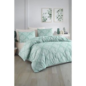 Parure de lit - housse de couette 220 x 240 + 2 taies d'oreiller 60 x 60  65  coton- Vert