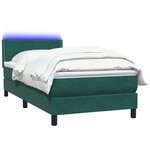 vidaXL Sommier à lattes de lit et matelas et LED vert foncé 90x210 cm velours