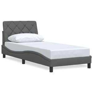vidaXL Cadre de lit sans matelas gris foncé 80x200 cm tissu