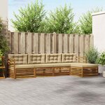 vidaXL Ensemble de canapés d'extérieur 5 Pièces Naturel et Beige