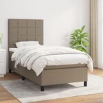 vidaXL Sommier à lattes de lit avec matelas Taupe 90x190 cm Tissu