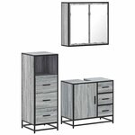vidaXL Ensemble de meubles de salle de bain 3 Pièces Sonoma gris