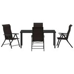 vidaXL Ensemble de salle à manger pour jardin 5 Pièces Noir café
