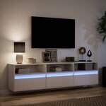 vidaXL Meuble TV mural avec LED blanc 180x31x45 cm