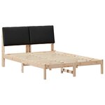 vidaXL Cadre de lit Marron et noir 160 x 200 cm Bois massif en pin