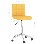 Vidaxl chaises pivotantes de salle à manger 4 pièces jaune moutarde tissu