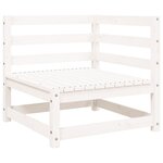vidaXL Canapé de jardin 2 places blanc bois de pin massif