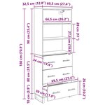 vidaXL Haut Armoire Chêne noir 69 5 x 34 x 180 cm Bois d'ingénierie