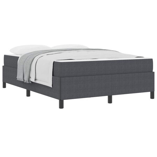 vidaXL Cadre de lit avec matelas Gris foncé 160 x 200 cm tissu