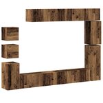 vidaXL Ensemble de meuble TV mural 9 Pièces vieux bois bois d'ingénierie