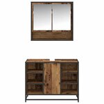 vidaXL Ensemble de mobilier de salle de bain 2 Pièces Bois Ancien