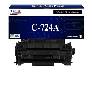 T3AZUR - Toner compatible avec Canon 724 (3481B002) pour Canon LBP-6750DN LBP-6780X MF-512x MF-515x Noir - 6 000p