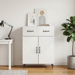 vidaXL Buffet Blanc brillant 66 x 34 5 x 89 5 cm Bois d'ingénierie