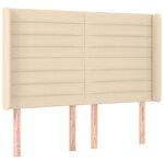 vidaXL Sommier à lattes de lit matelas et LED Crème 140x190 cm Tissu