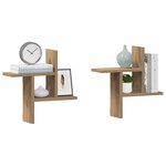 vidaXL Étagères murales 2 Pièces chêne artisanal bois d'ingénierie