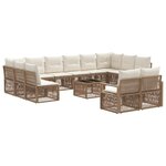 vidaXL Ensemble de canapé de jardin 13 Pièces Beige polyrotin