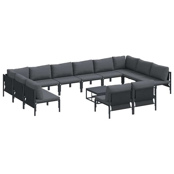 vidaXL Ensemble de canapé de jardin 13 Pièces Anthracite Acier