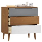 vidaXL Commode MOLDE Marron 80x40x80 cm Bois de pin solide