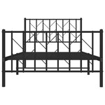 vidaXL Cadre de lit métal sans matelas et pied de lit noir 100x200 cm