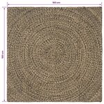 vidaXL Tapis de surface Naturel et noir 160 x 160 cm Jute