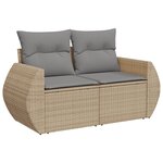 vidaXL Salon de jardin avec coussins 9 Pièces beige résine tressée