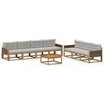 vidaXL Ensemble de canapés d'extérieur 8 Pièces Naturel et Gris clair